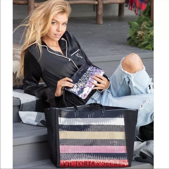 Victoria’s Secret Limited Edition Lg Sequin Tote - Picture 1 of 8